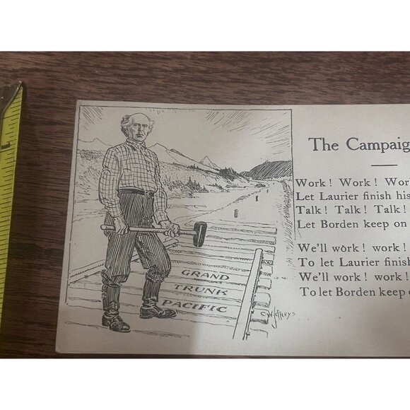 Wilfrid Laurier Prime Minister Canada The Campaign Cry 1900 Postcard - Picture 3 of 6